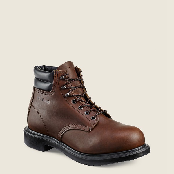 Safety Støvler Herre - Red Wing Supersole® - 6-Inch Toe - Mørkebrune - TQWYVU-984